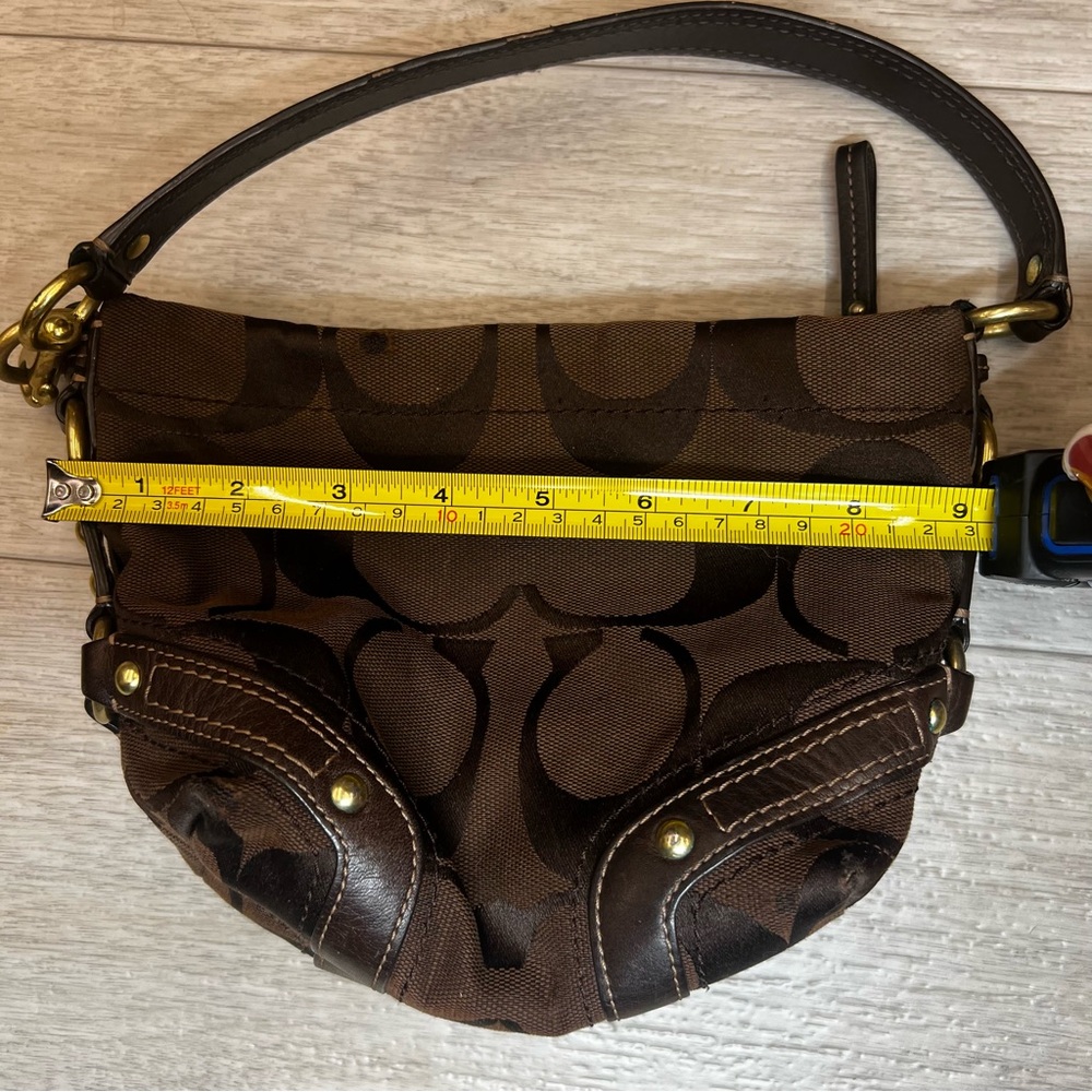 Coach Signature Brown Jacquard Mini Hobo Bag Y2K Style - Picture 11 of 13